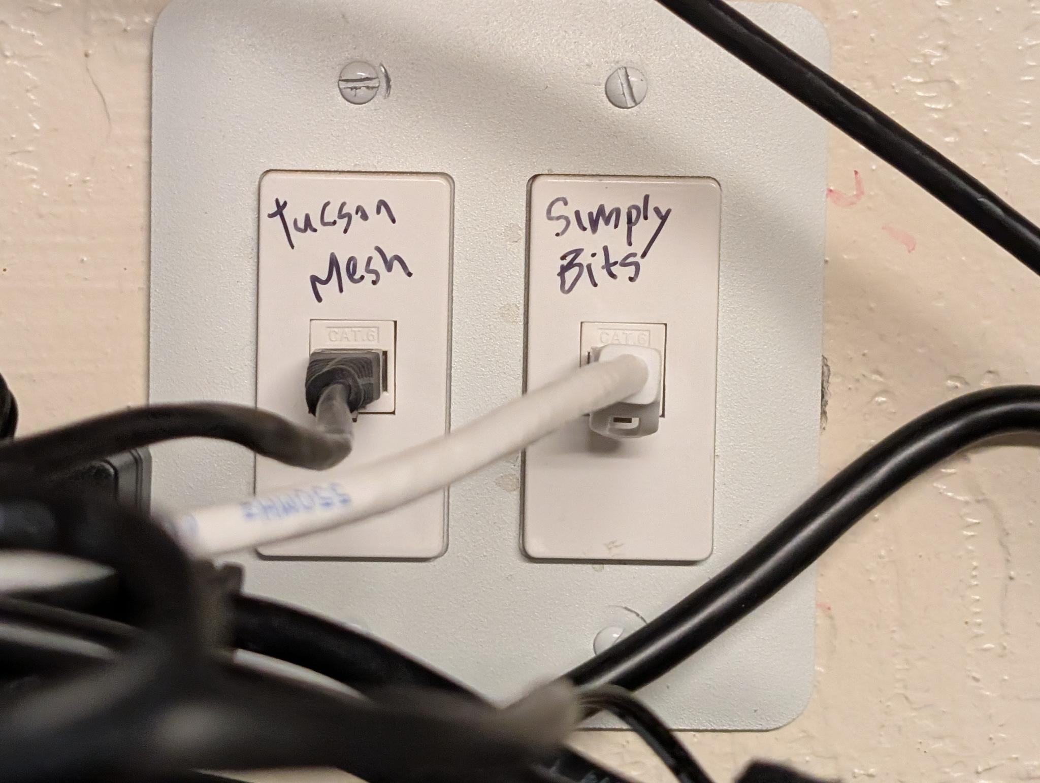 Ports connect PoE injectors to roof